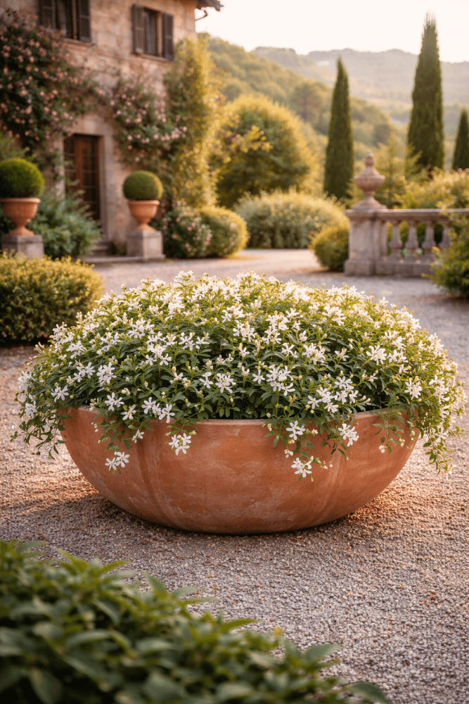 Grande coupe en terre cuite d’Impruneta en forme de rose – œuvre artisanale toscane d’exception